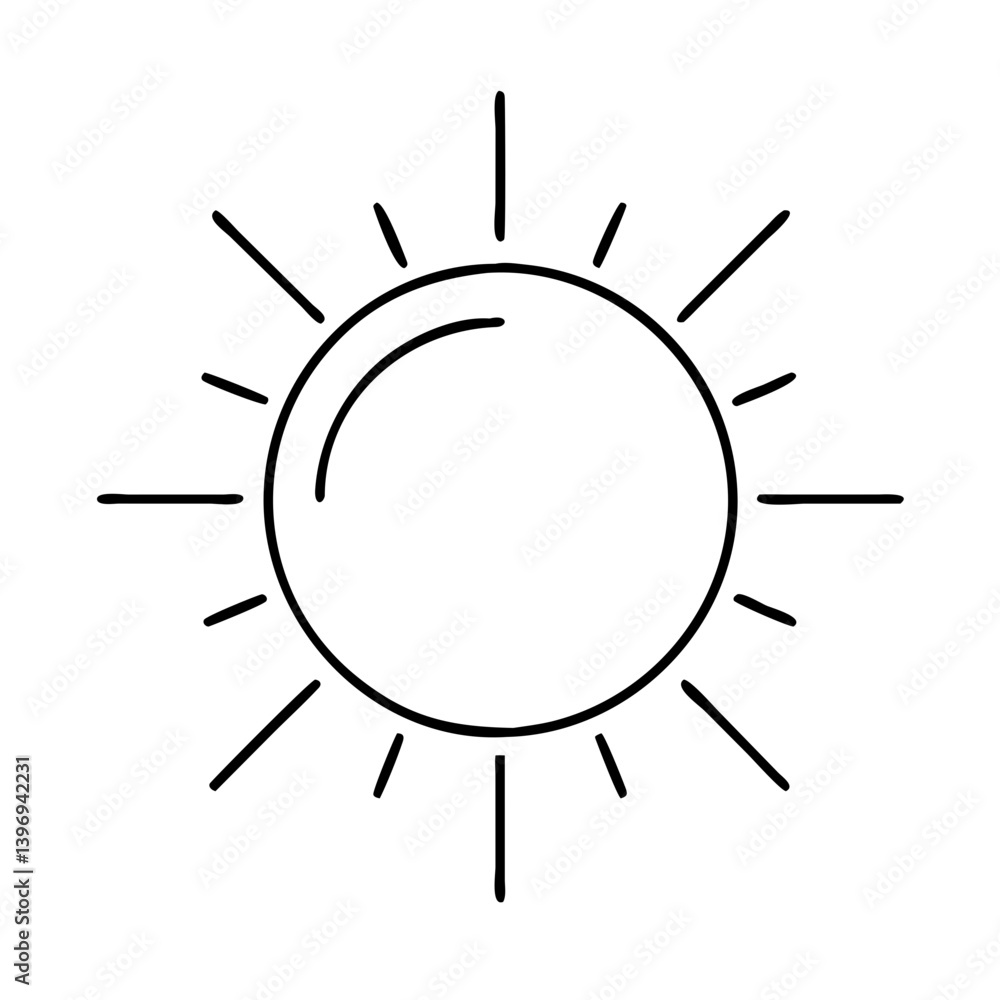 sun icon, sun line art - simple line art of sun, perfect for sun logos and icons sun icon, sun line art - simple line art of sun, perfect for sun logos and icons