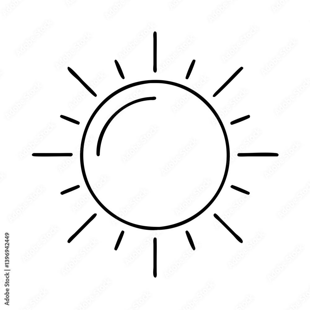 sun icon, sun line art - simple line art of sun, perfect for sun logos and icons sun icon, sun line art - simple line art of sun, perfect for sun logos and icons