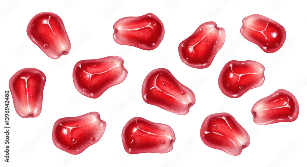 Isolated Pomegranate Seeds Isolated Pomegranate Seeds