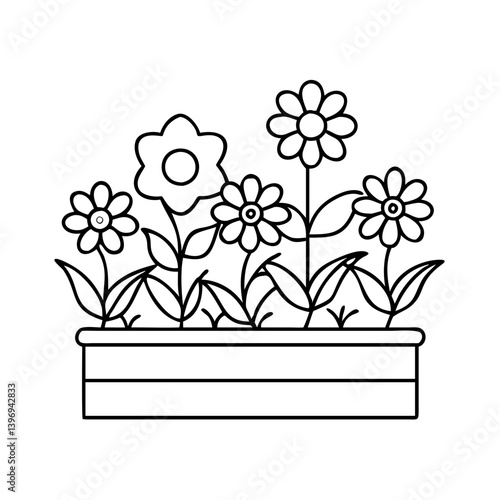 flower bed icon, flower bed vector illustration-simple illustration of flower bed, perfect for flower bed logos and icons