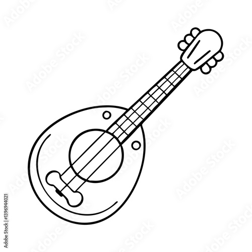 folk mandolin icon, folk mandolin vector illustration-simple illustration of folk mandolin, perfect for folk mandolin logos and icons