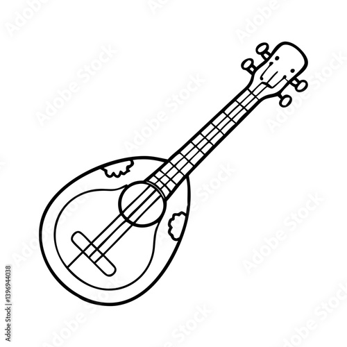 folk mandolin icon, folk mandolin vector illustration-simple illustration of folk mandolin, perfect for folk mandolin logos and icons