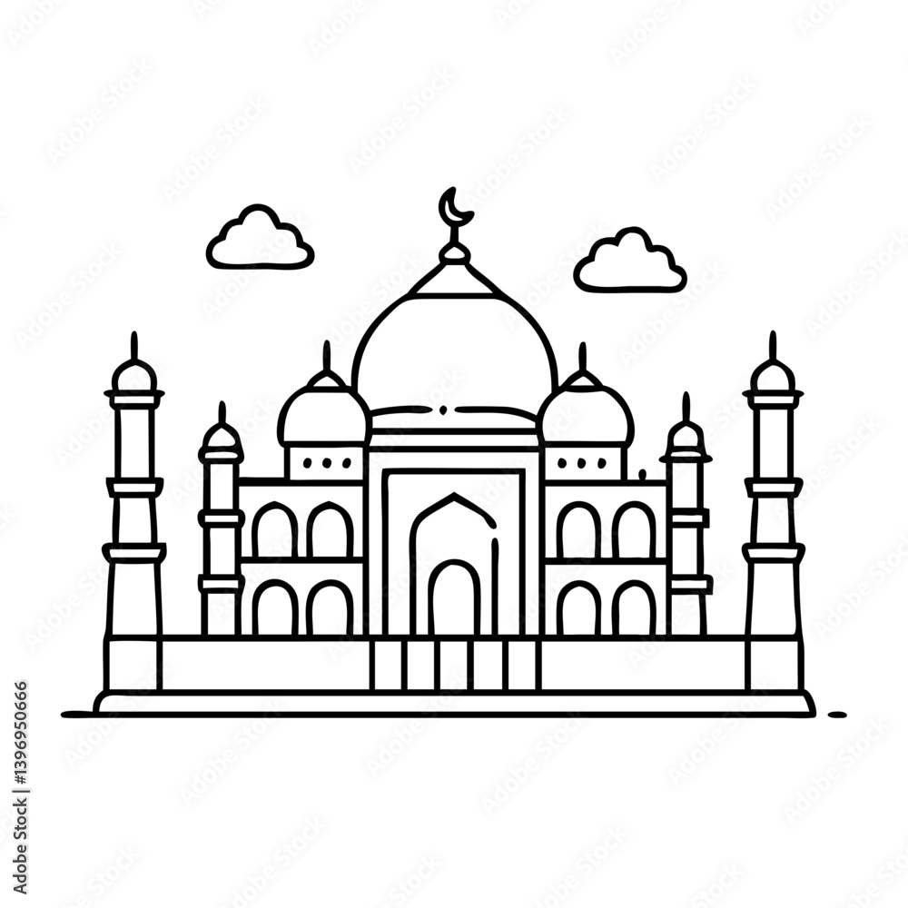tajmahal icon, tajmahal line art - simple line art of tajmahal, perfect for tajmahal logos and icons tajmahal icon, tajmahal line art - simple line art of tajmahal, perfect for tajmahal logos and icons
