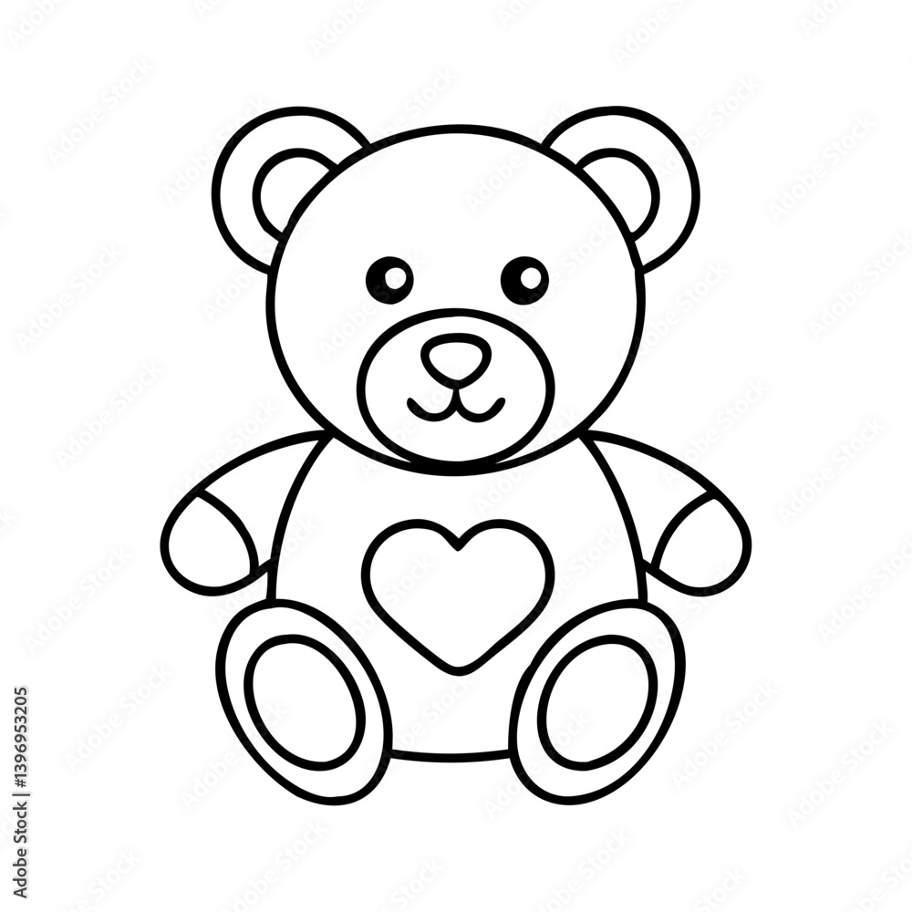 Obraz premium teddybear icon, teddybear line art - simple line art of teddybear, perfect for teddybear logos and icons