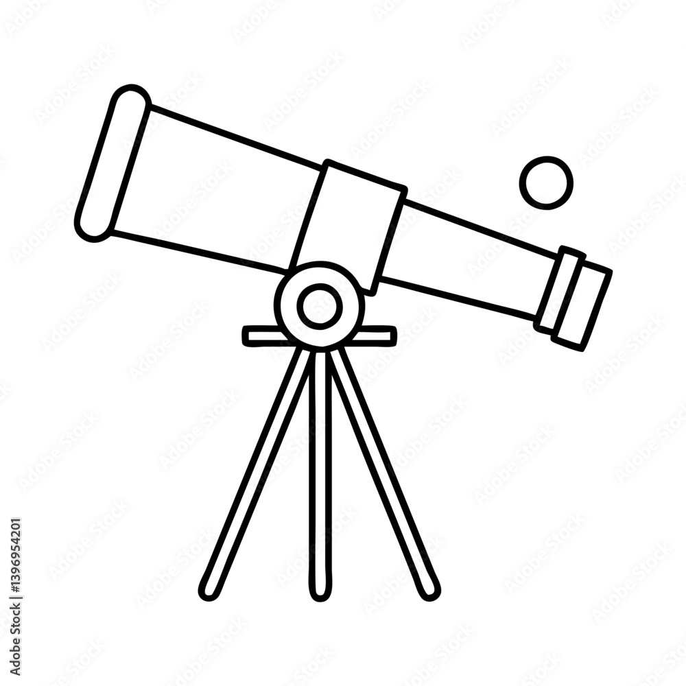 telescope icon, telescope line art - simple line art of telescope, perfect for telescope logos and icons telescope icon, telescope line art - simple line art of telescope, perfect for telescope logos and icons