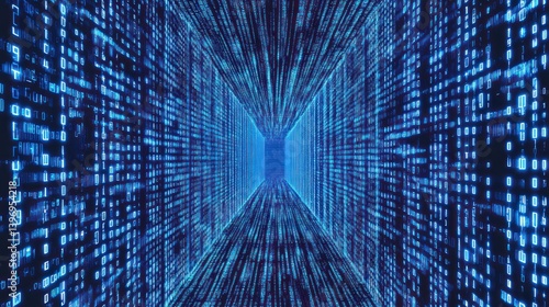 Digital Tunnel of Binary Code
