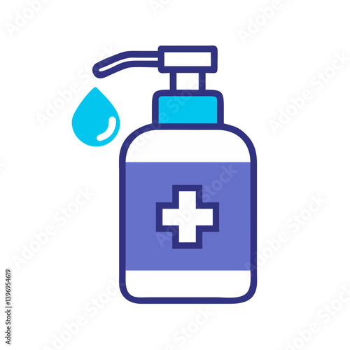 Hand Sanitizer Wash Icon Vector for Hygiene and Health Safety Designs