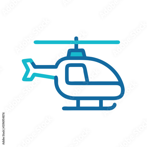 Bold Helicopter Icon Vector for Aviation and Transport Designs