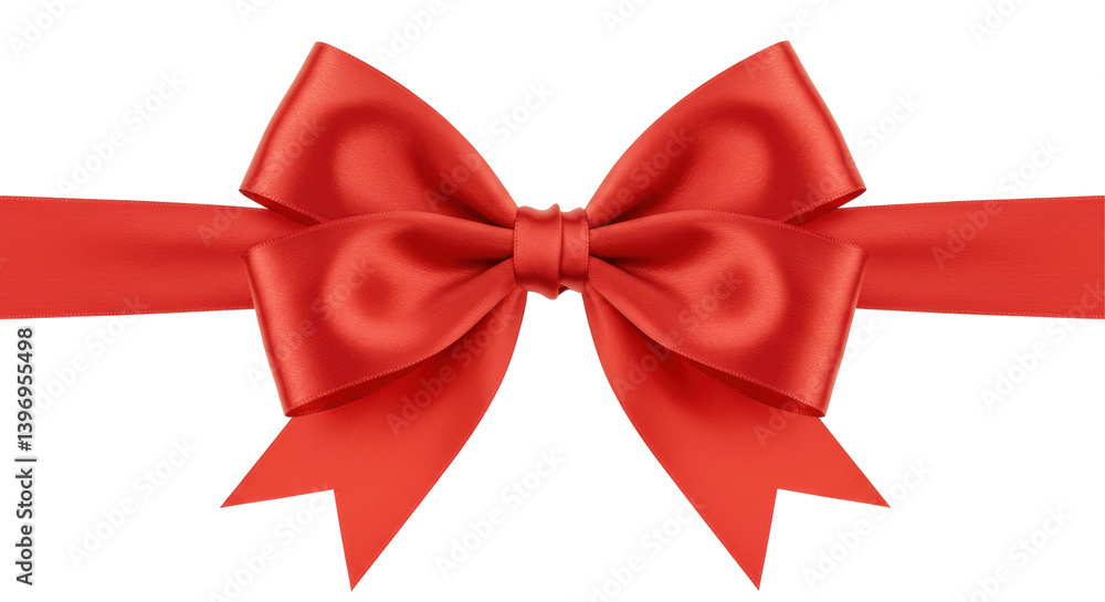 Fototapeta premium Isolated Red Satin Ribbon Bow