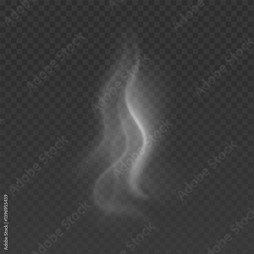 Cigarette with smoke isolated on transparent background