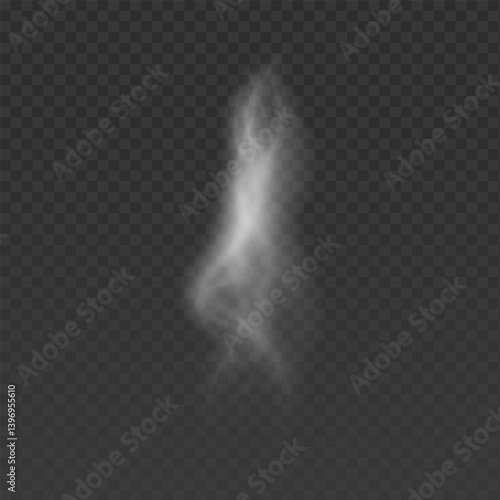 Realistic transparent smoke effect isolated on a dark background