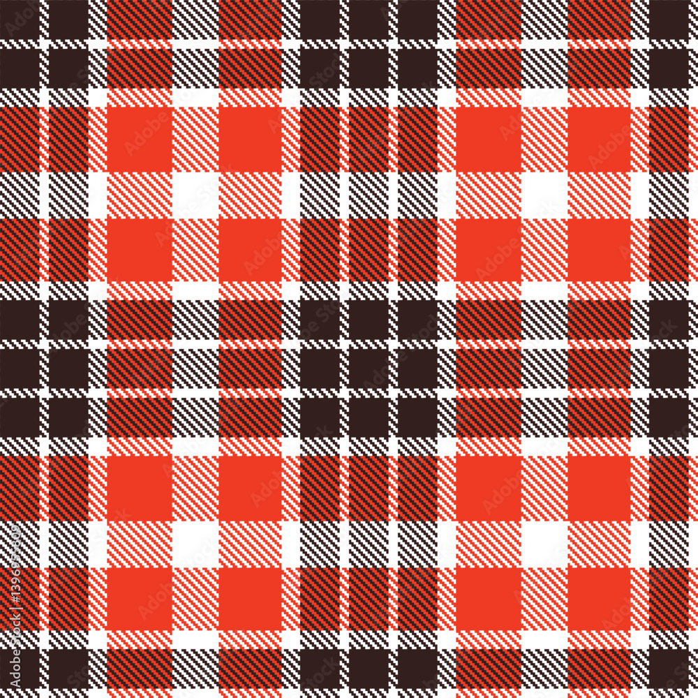 custom made wallpaper toronto digitalPlaid pattern seamless. Warm white & Vintage dark brown Tartan Textile Design. 