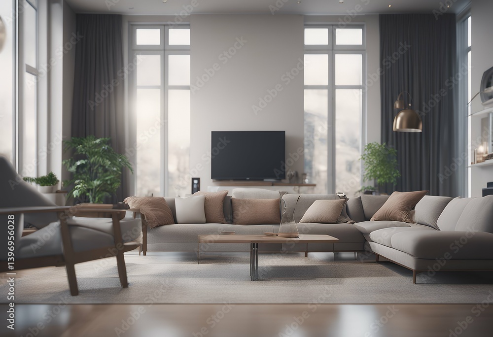 rendering modern 3d room living of rendering modern 3d room living of
