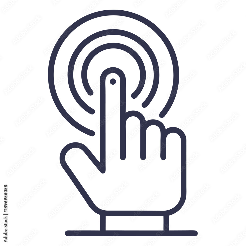 control touch icon with finger touch vector line art control touch icon with finger touch vector line art