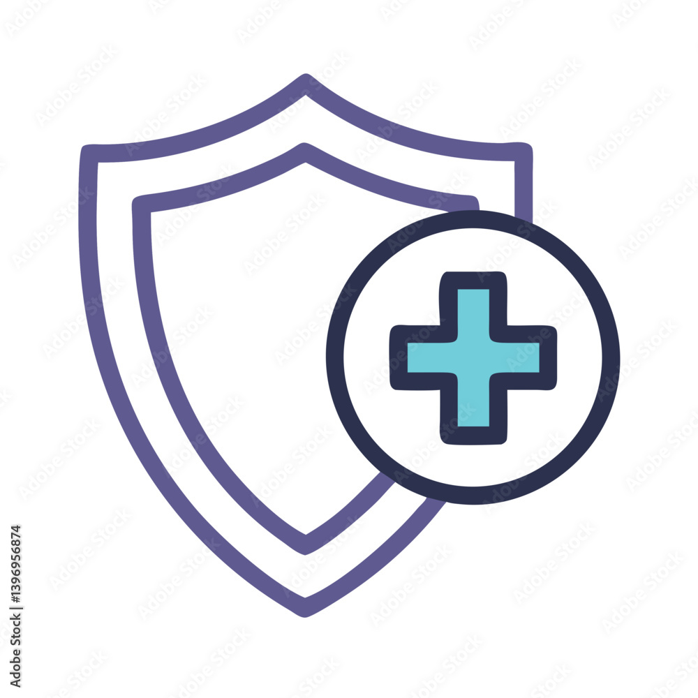 Medical Insurance Shield Icon Vector Design Medical Insurance Shield Icon Vector Design
