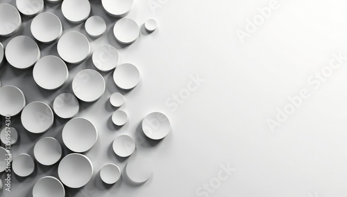 Subtle grayscale pattern featuring overlapping circles and squares, texture, illustration, minimal