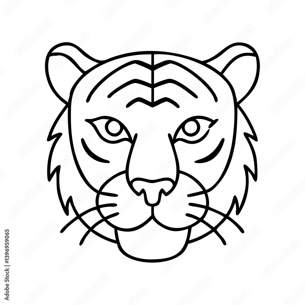 tiger icon, tiger line art - simple line art of tiger, perfect for tiger logos and icons tiger icon, tiger line art - simple line art of tiger, perfect for tiger logos and icons
