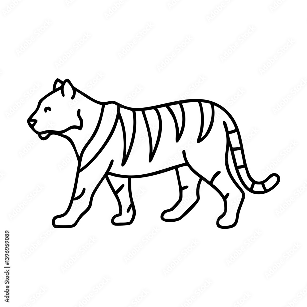 Obraz premium tiger icon, tiger line art - simple line art of tiger, perfect for tiger logos and icons