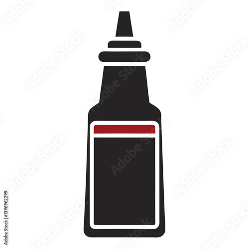 sauce bottle vector icon silhouette on white background