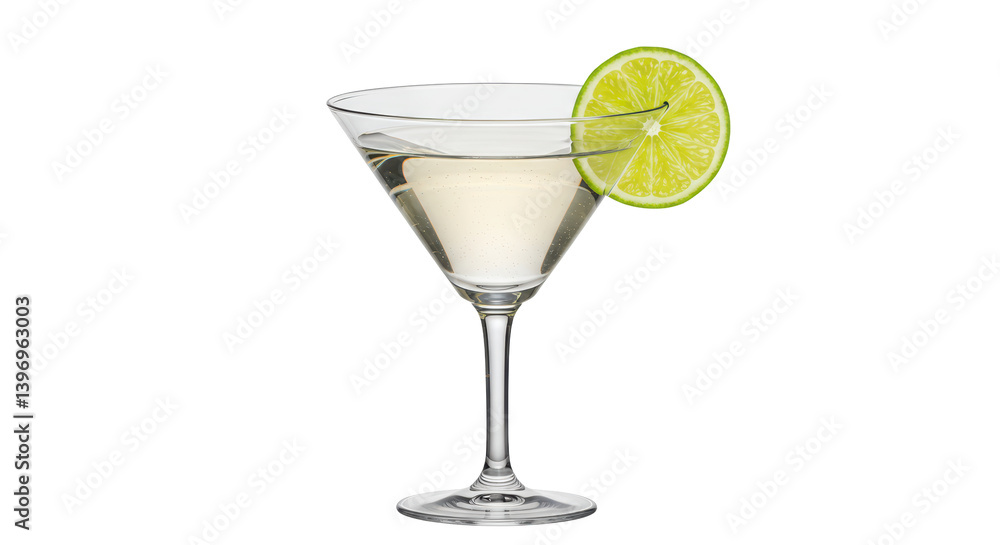 Isolated Martini Glass with Lime Isolated Martini Glass with Lime