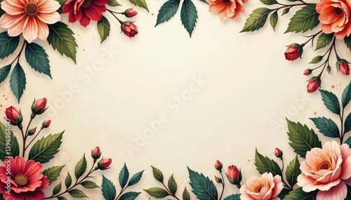 Subtle paisley floral motif, muted earth tones, soft focus, cream, elegant, vintage