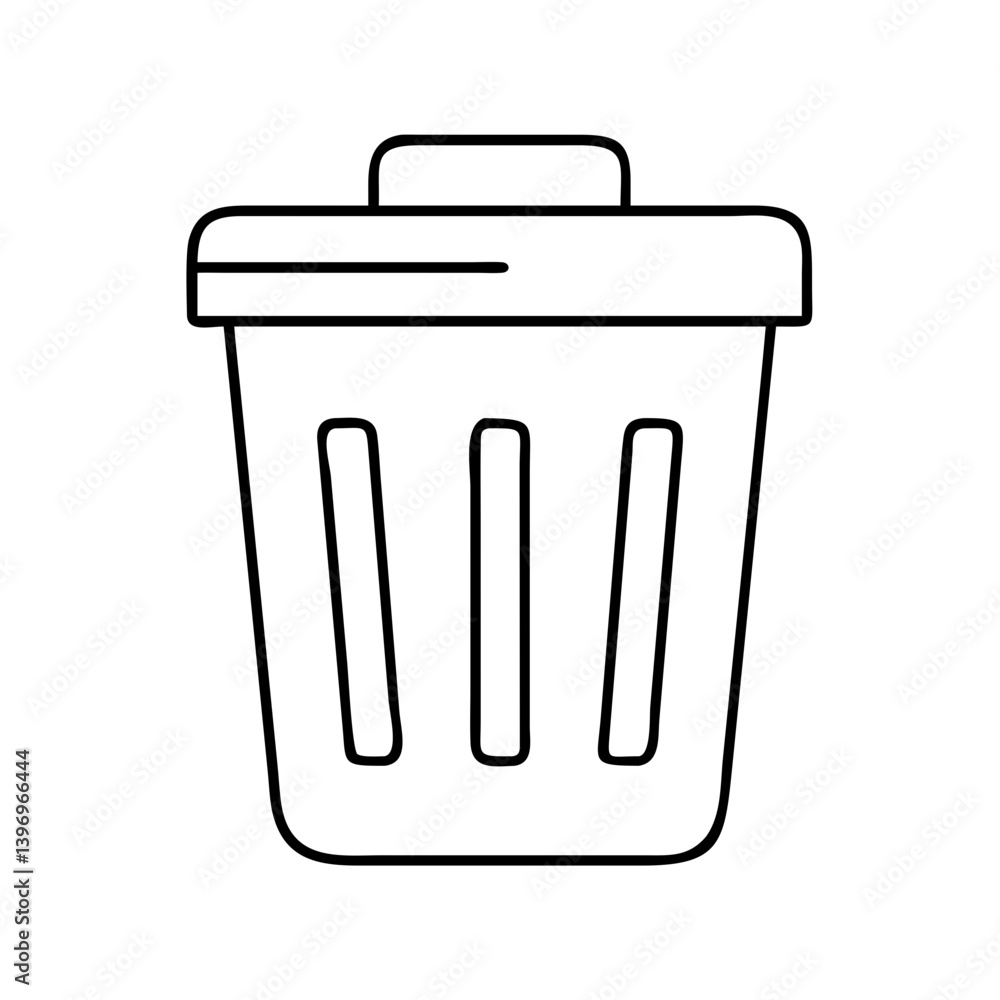 trashbin icon, trashbin line art - simple line art of trashbin, perfect for trashbin logos and icons trashbin icon, trashbin line art - simple line art of trashbin, perfect for trashbin logos and icons