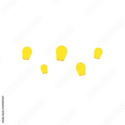 Vesak Day day with lanterns. Hindu religion festival celebration. Vector illustration 