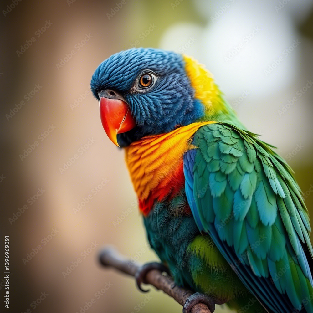 Naklejka premium colorful parrot portrait