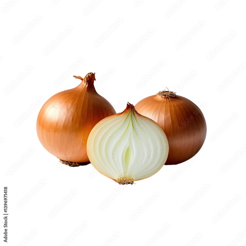 custom made wallpaper toronto digitalTwo whole and half-cut onions on a white or transparent background.