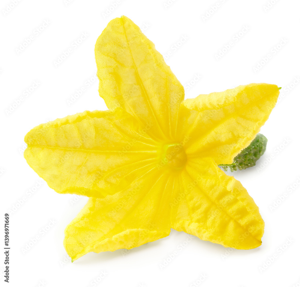 flower of cucumber isolated on white background. clipping path flower of cucumber isolated on white background. clipping path