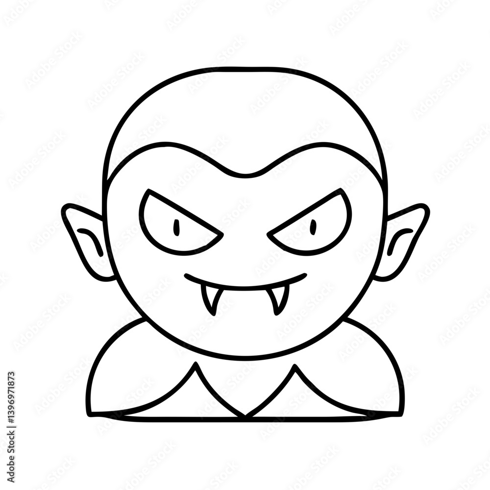 Fototapeta premium vampire icon, vampire line art - simple line art of vampire, perfect for vampire logos and icons