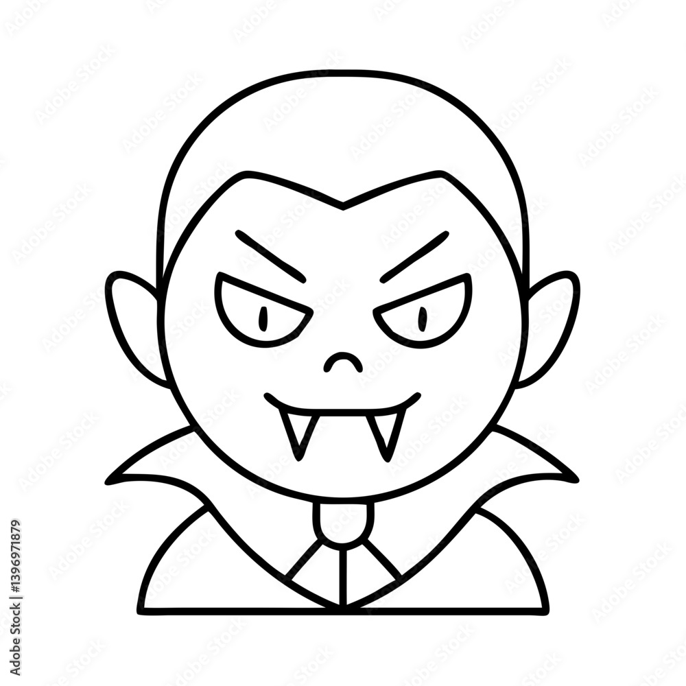 vampire icon, vampire line art - simple line art of vampire, perfect for vampire logos and icons