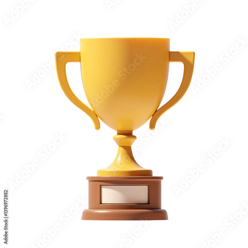 Wallpaper Mural Vintage Trophy Golden Award 3D Render Icon Achievement Goal with Cute Cartoon Illustration Style Torontodigital.ca