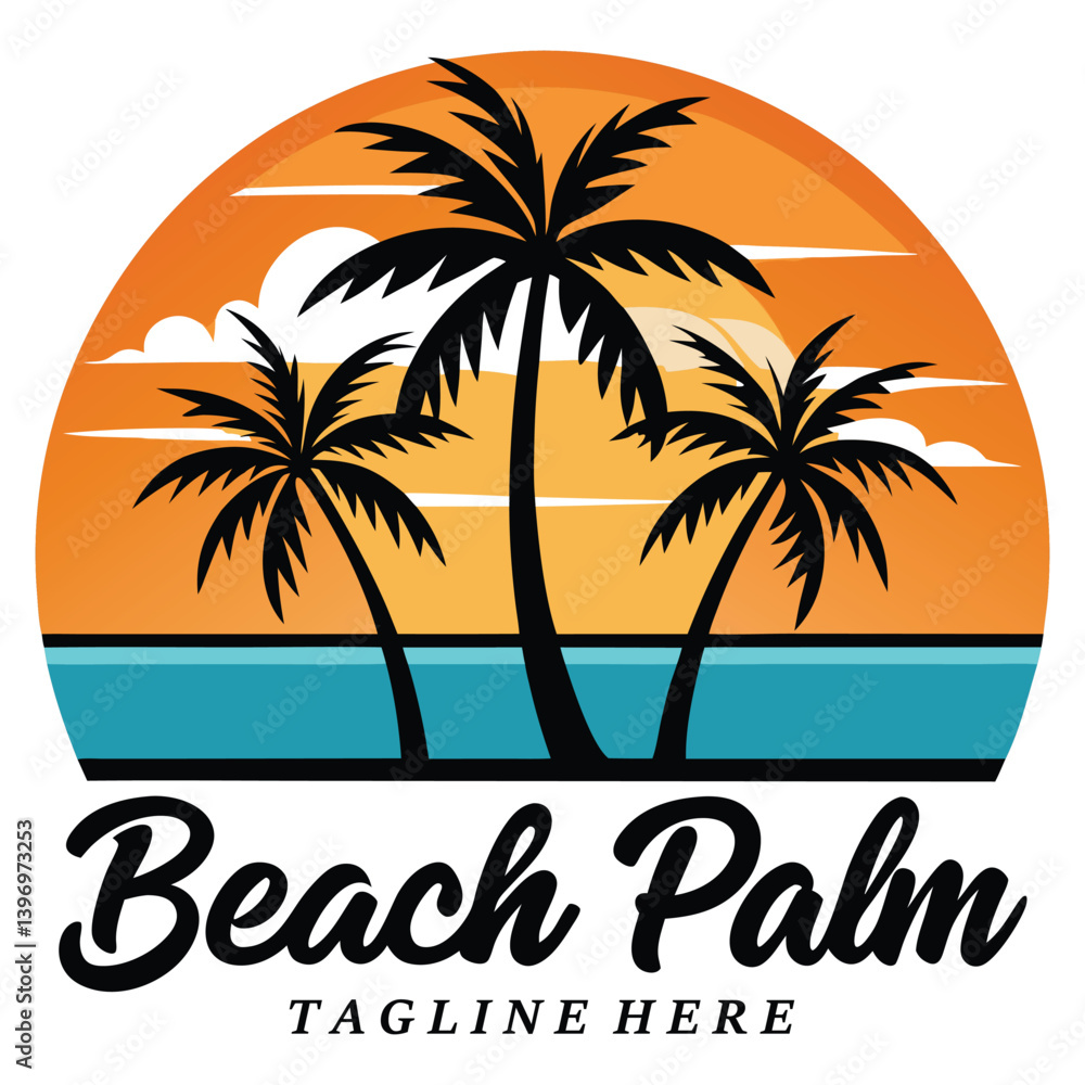 Fototapeta premium Beach Palm logo template