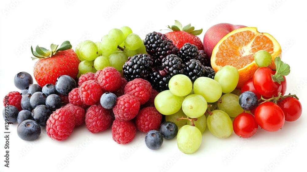Fresh and Abundant Fruit and Vegetable Arrangement: A Colorful Healthy Selection, Overhead View, Soft Natural Lighting Fresh and Abundant Fruit and Vegetable Arrangement: A Colorful Healthy Selection, Overhead View, Soft Natural Lighting