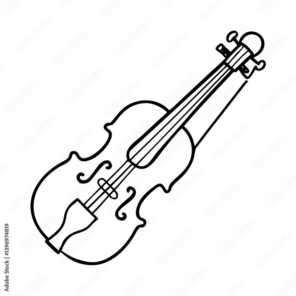 Obraz premium violin icon, violin line art - simple line art of violin, perfect for violin logos and icons