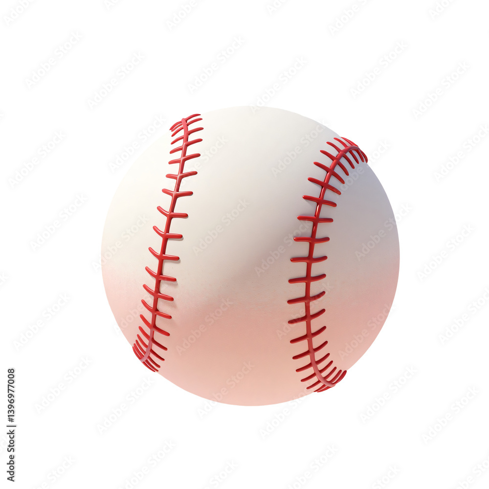 Baseball Ball 3D Render Icon with Red Stitching Cute Cartoon Style Illustration Isolated Baseball Ball 3D Render Icon with Red Stitching Cute Cartoon Style Illustration Isolated