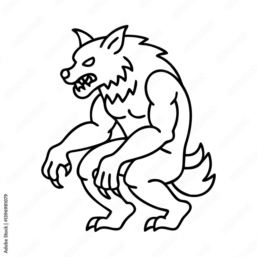 werewolf icon, werewolf line art - simple line art of werewolf, perfect for werewolf logos and icons werewolf icon, werewolf line art - simple line art of werewolf, perfect for werewolf logos and icons