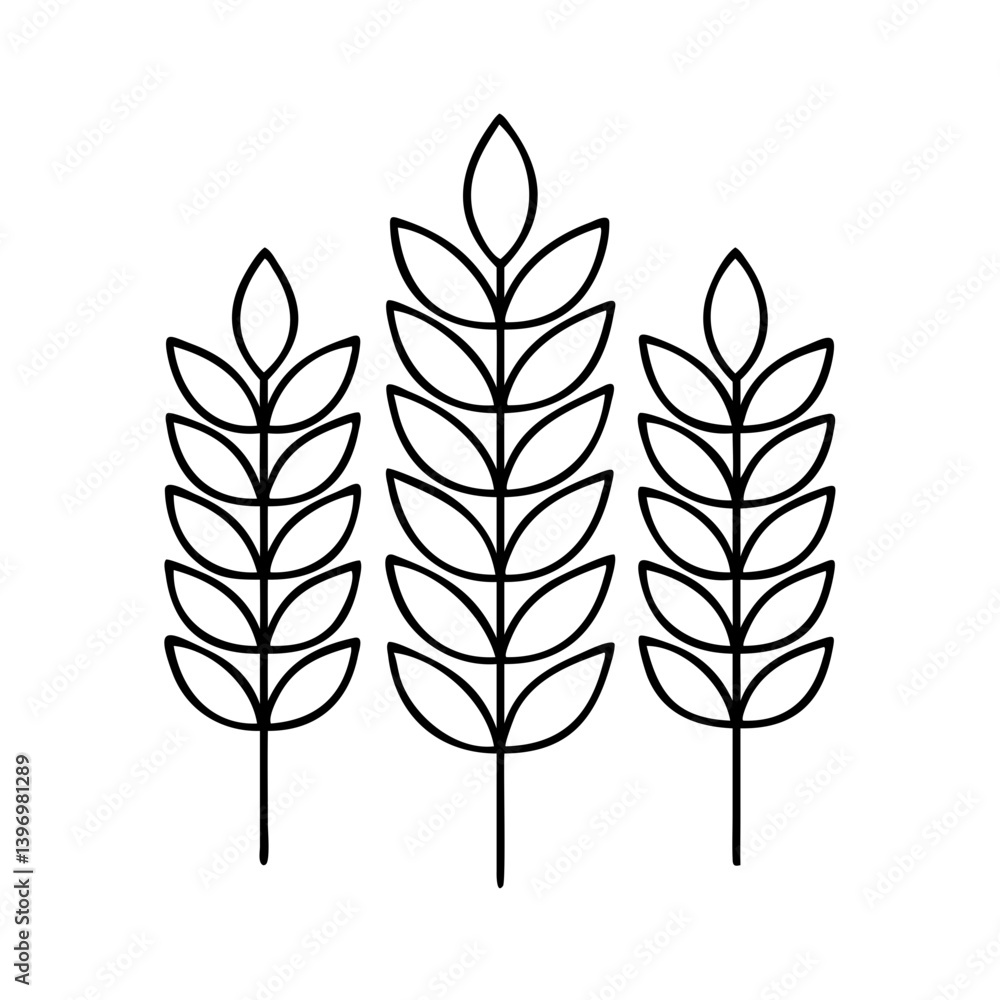 Fototapeta premium wheat icon, wheat line art - simple line art of wheat, perfect for wheat logos and icons