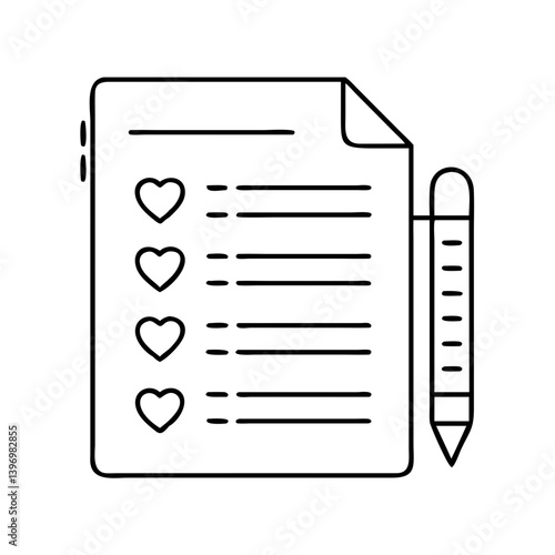 wishlist icon, wishlist line art - simple line art of wishlist, perfect for wishlist logos and icons