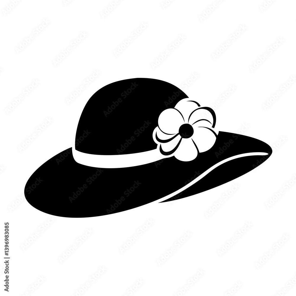 spring hat icon, spring hat silhouette vector illustration-simple silhouette illustration of spring hat, perfect for spring hat logos and icons spring hat icon, spring hat silhouette vector illustration-simple silhouette illustration of spring hat, perfect for spring hat logos and icons