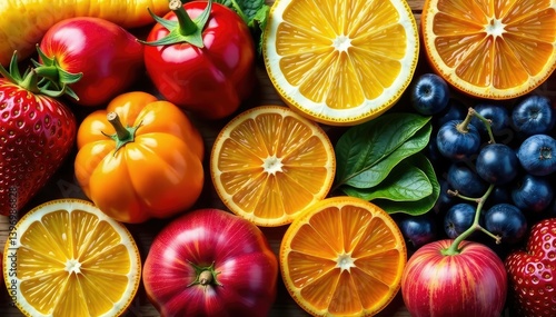 Variety of dried fruits & vegetables neatly displayed , healthy, composition, gourmet food
