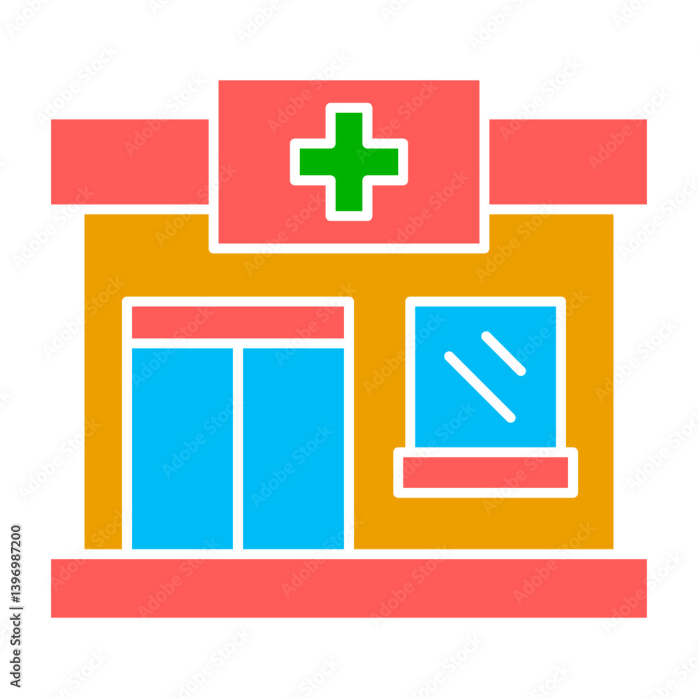 Obraz premium Pharmacy Store illustration icon