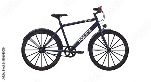 Police Bicycle Vehicle Cartoon Toy No Background Vector