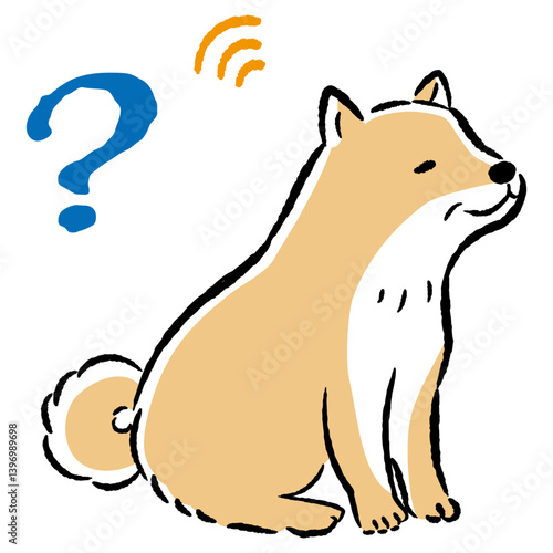耳が遠いシニア犬のイラスト（難聴）