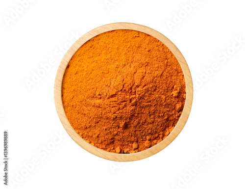 Turmeric powder in bowl isolated