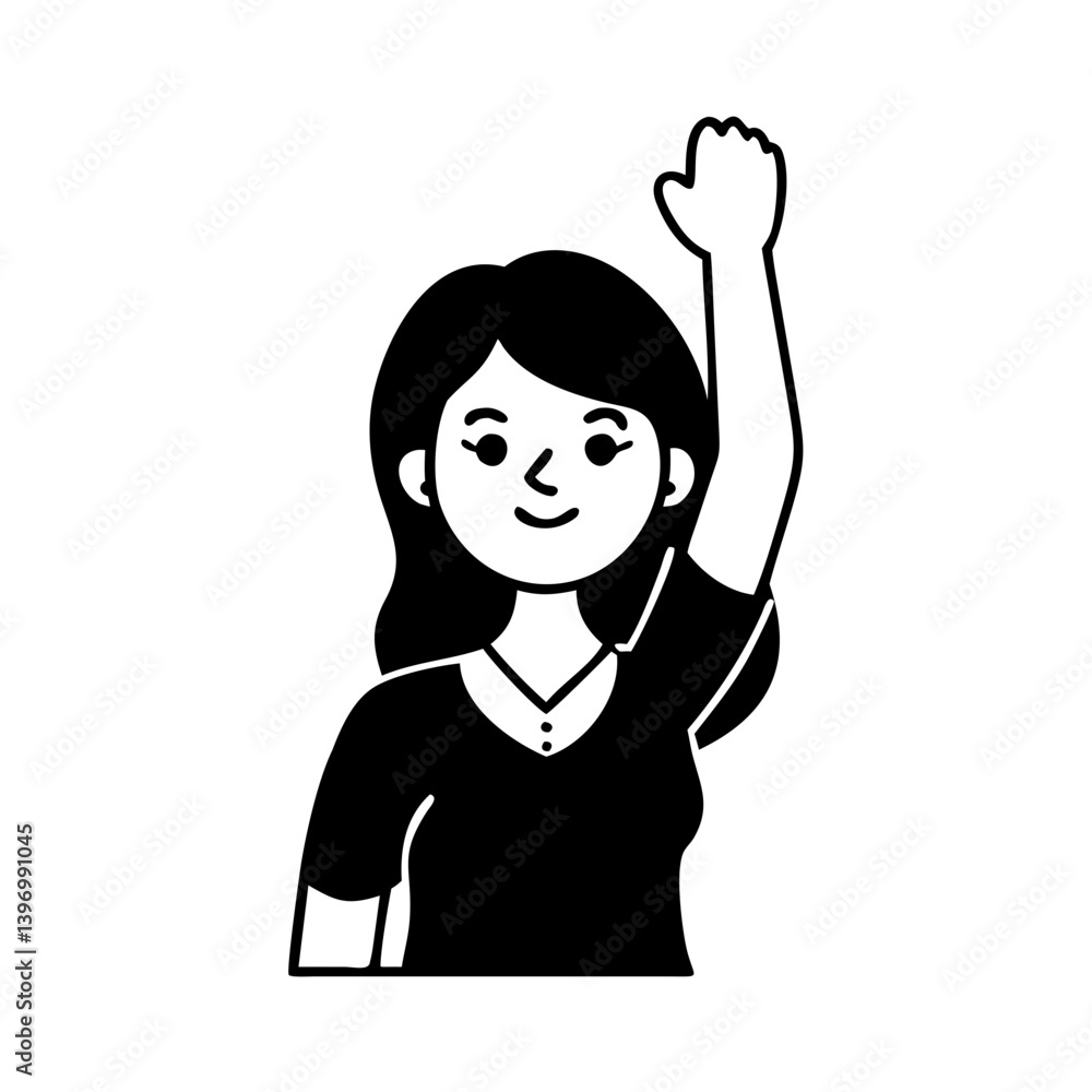 woman raising hand icon, woman raising hand silhouette vector illustration-simple silhouette illustration of woman raising hand, perfect for woman raising hand logos and icons woman raising hand icon, woman raising hand silhouette vector illustration-simple silhouette illustration of woman raising hand, perfect for woman raising hand logos and icons
