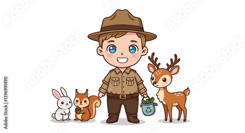 Happy Forest Adventure with Cartoon Animals