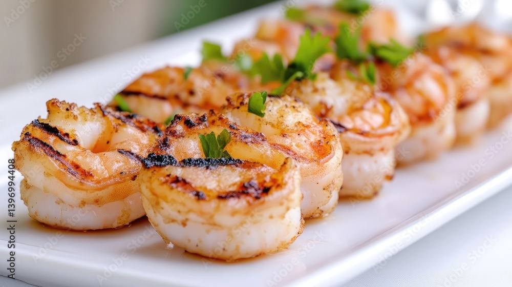 Grilled Shrimp Skewers on a Plate Grilled Shrimp Skewers on a Plate