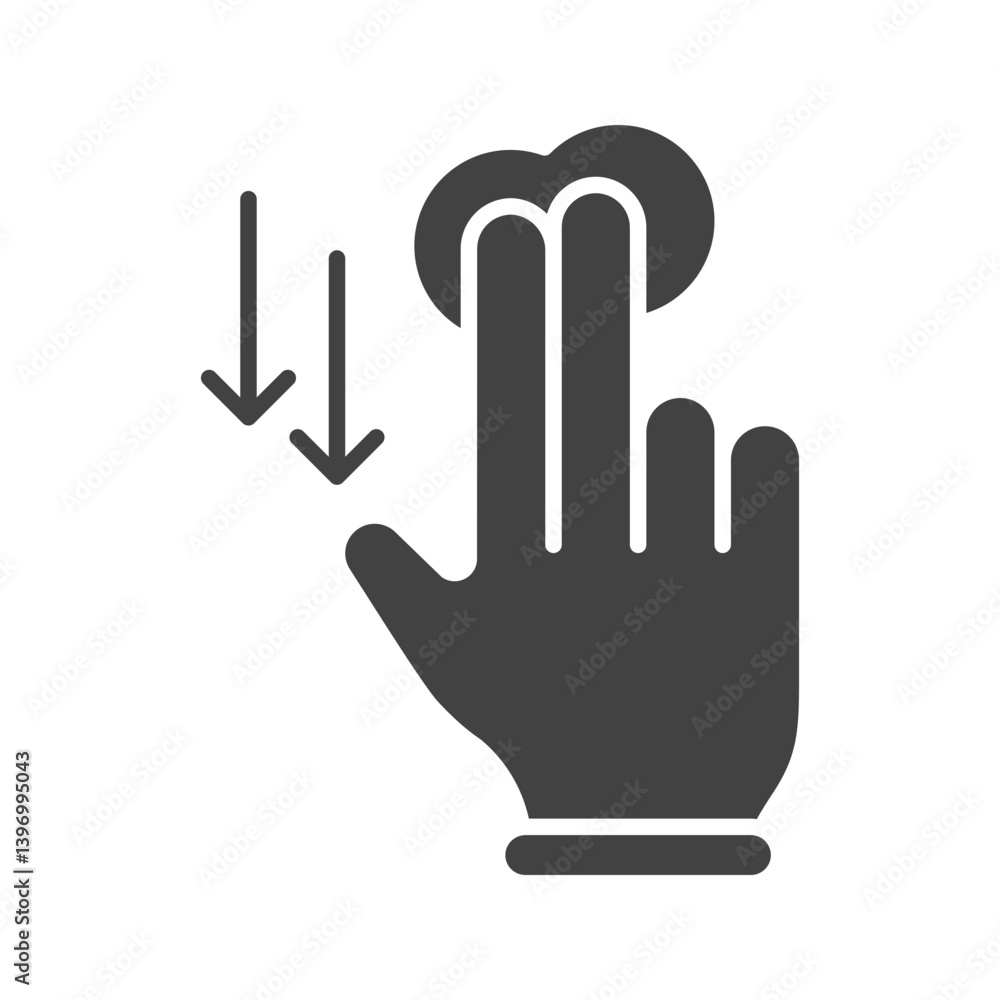 Two Fingers Down icon vector image. Suitable for mobile apps, web apps and print media. Two Fingers Down icon vector image. Suitable for mobile apps, web apps and print media.